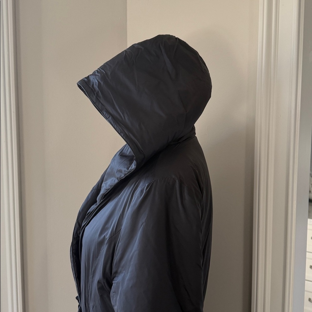 Eileen Fisher Hooded Black Winter Anorak, S/P, VGUC - Picture 7 of 12